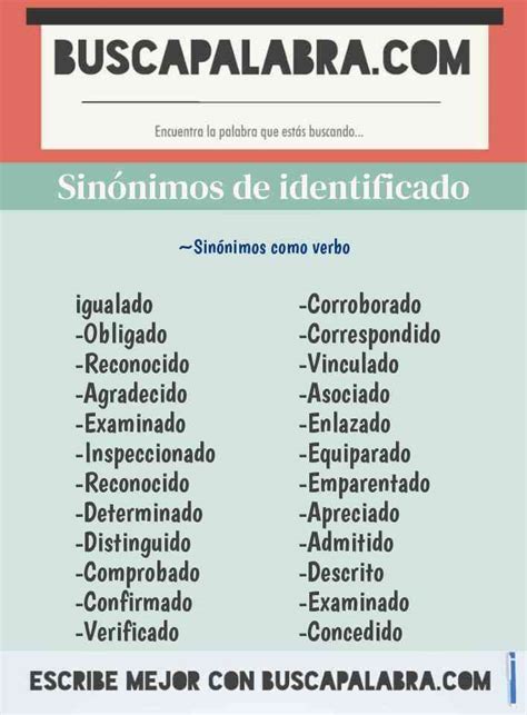 sinonimo de identificar